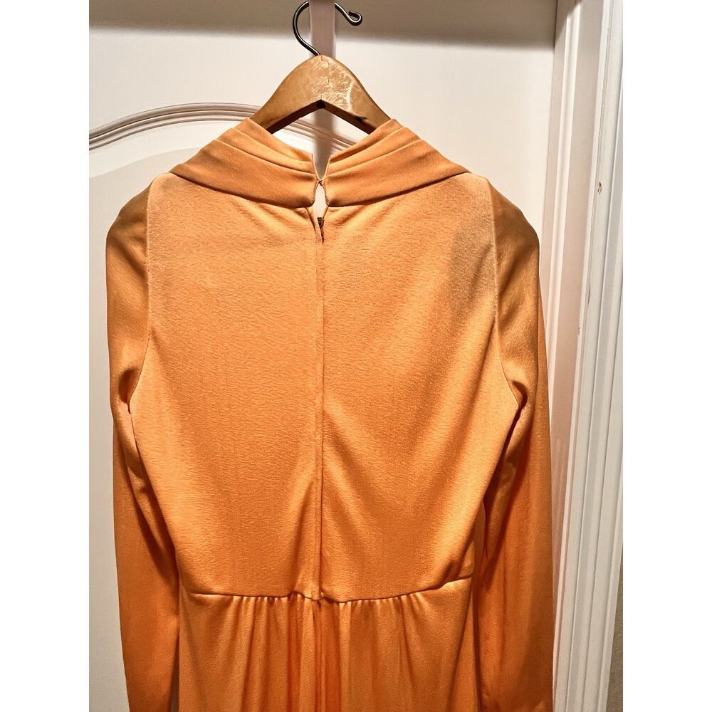 Dan Lee / NEUSTETERS / Vtg 60s Orange Party Dress w/Arrow Sheer Bust Size 12 - Picture 8 of 15